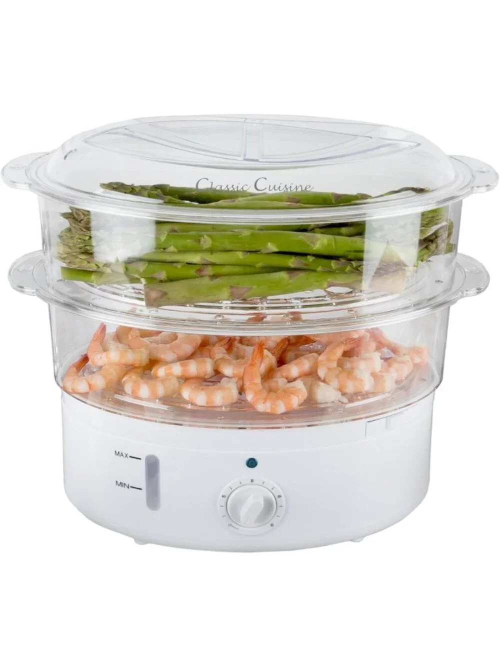 2-Tier Vegetable Steamer & Rice Cooker - Efficient, Compact Kitchen Appliance